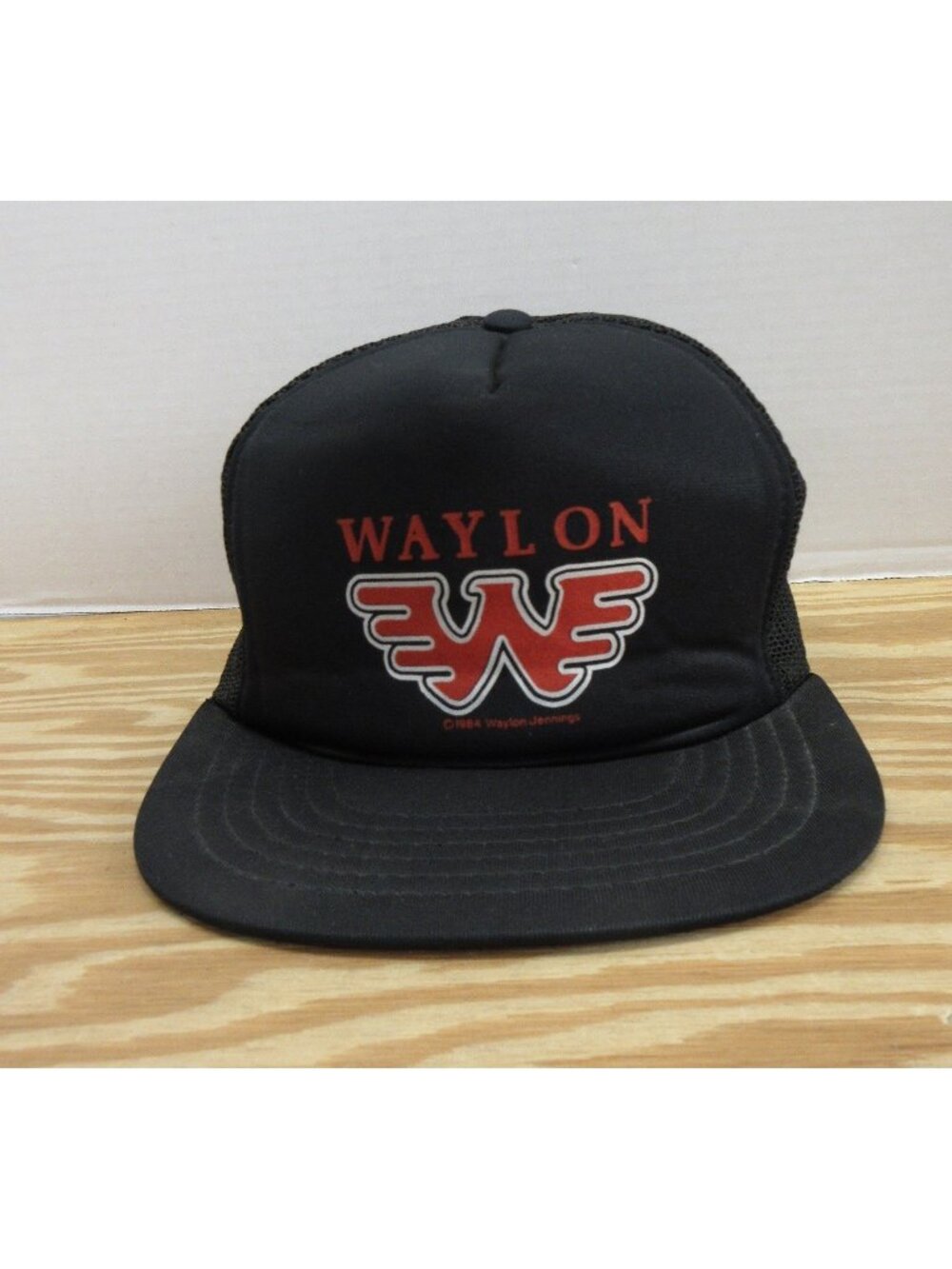 VTG Waylon Jennings Hat Cap Snapback 80s Trucker Yupoong Country Music